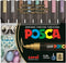 Uni Posca PC-5M Water Based Permanent Marker Paint Pens, 1.8–2.5 MM Medium Tip, Set of 8 (Metallic Colors) | PC-5M