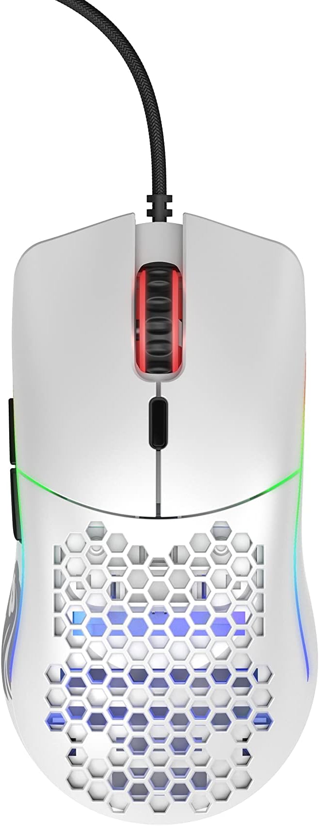 Glorious Model O - Minus Wired Gaming Mouse - RGB 58g Superlight Ergonomic Gaming Mouse - Backlit Honeycomb Shell Design Gaming Mice (Matte White)