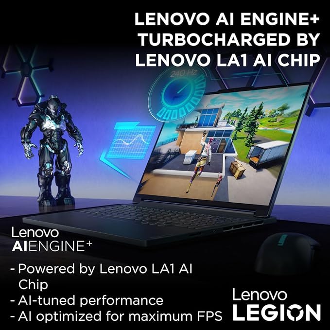 Lenovo Legion Slim 5 16IRH8 AI Gaming Laptop, 16"WQXGA 165Hz Display, Intel Core I7-13700H, 16GB RAM, 512GB SSD, NVIDIA GeForce RTX 4050 6GB GDDR6, Win11, Eng-Arabic RGB, Storm Grey (82YA005RAX)