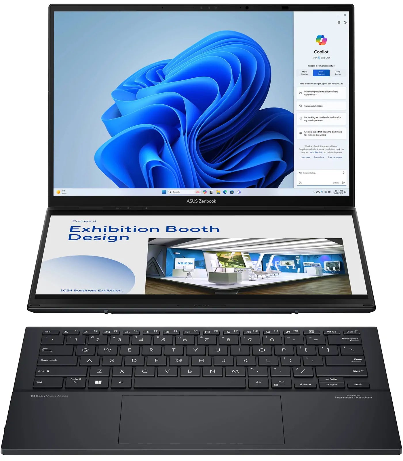 ASUS Zenbook Duo UX8406MA-DS76T Laptop Computer Intel Core Ultra 7 155H 14 Inch FHD WUXGA OLED Touch 16GB RAM 1TB SSD Win 11 Home