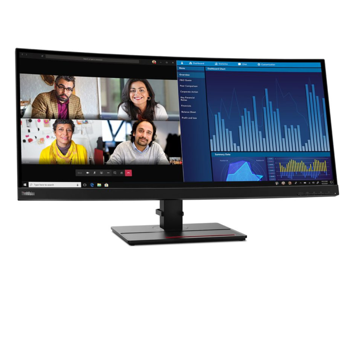 Lenovo ThinkVision P34w-20 34.14 Inch WQHD Curved Monitor - Image 2