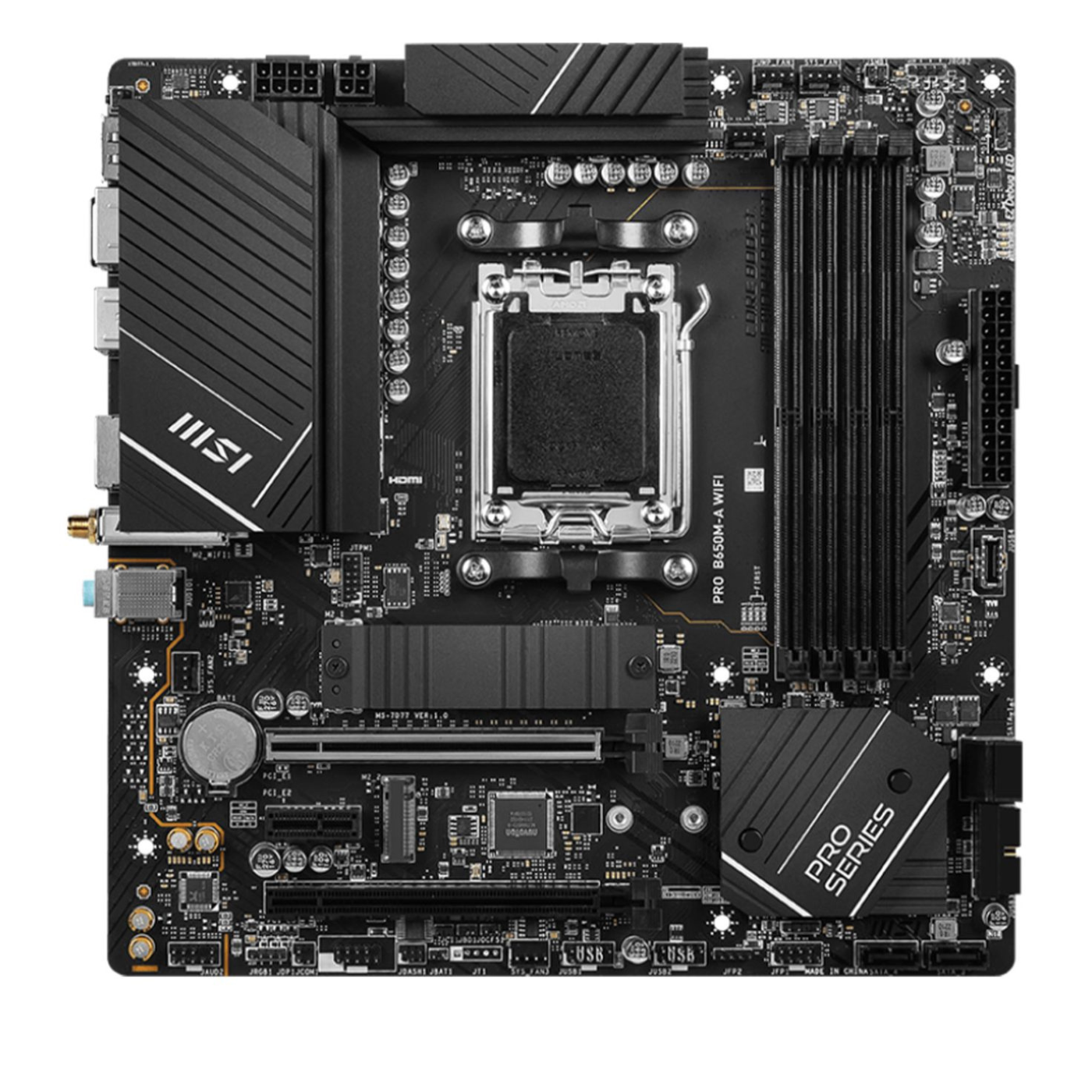 MSI PRO B650M-A WiFi AMD AM5 DDR5 MATX Gaming Motherboard - Image 2