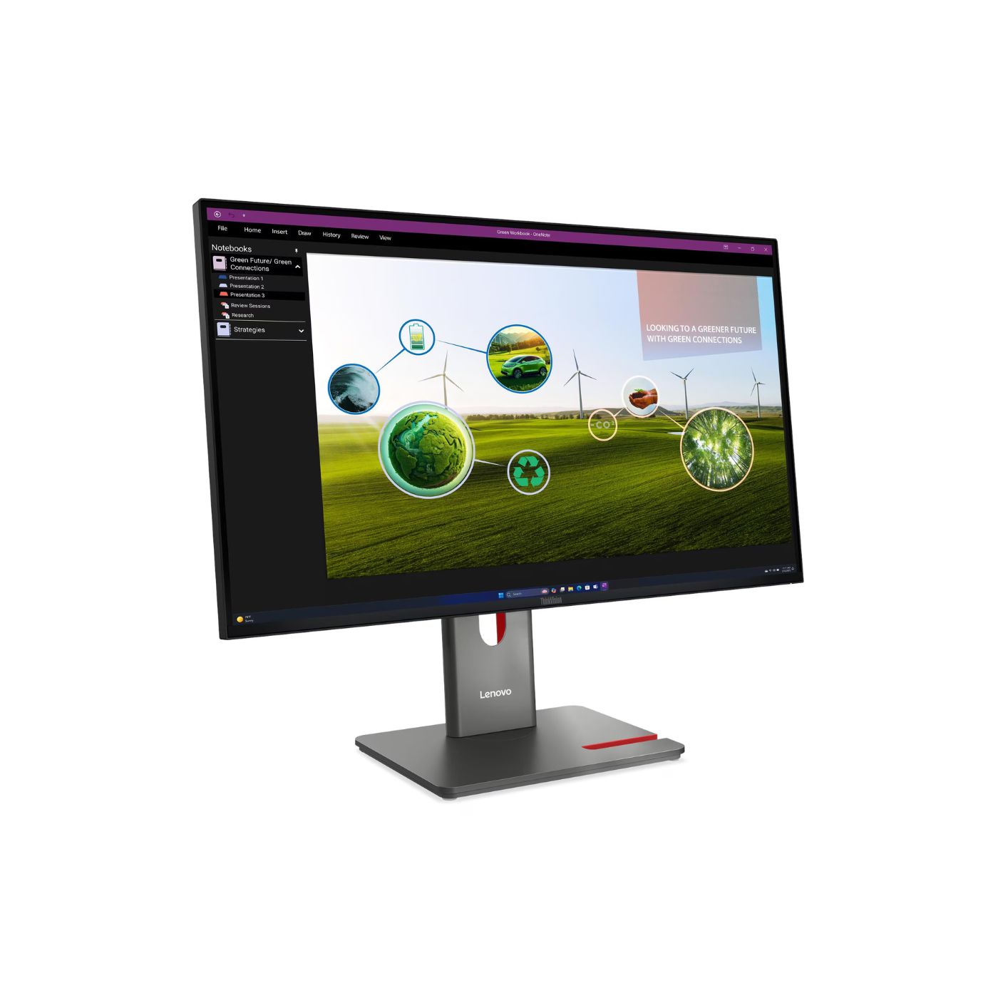 ThinkVision P27Q-40 27-inch QHD display with IPS panel, Factory calibrated 98% DCI-P3 color space coverage, 24-120Hz variable refresh rate - Image 2
