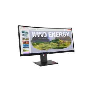 ThinkVision T34WD-40 34-inch WQHD display with VA panel and 1500R curvature, 99% sRGB and 99% BT.709 color gamut and 48-120Hz variable refresh rate